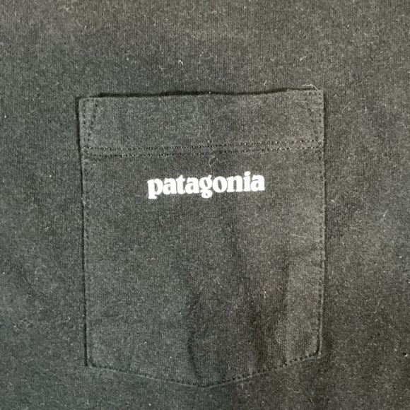 Patagonia Responsibili-Tee Pocket Logo Graphic T-Shirt Black Size S - Picture 5 of 8